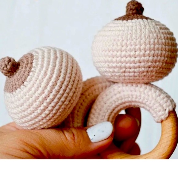 Handmade Other - 1pcs Crochet Stimulating Baby Rattle